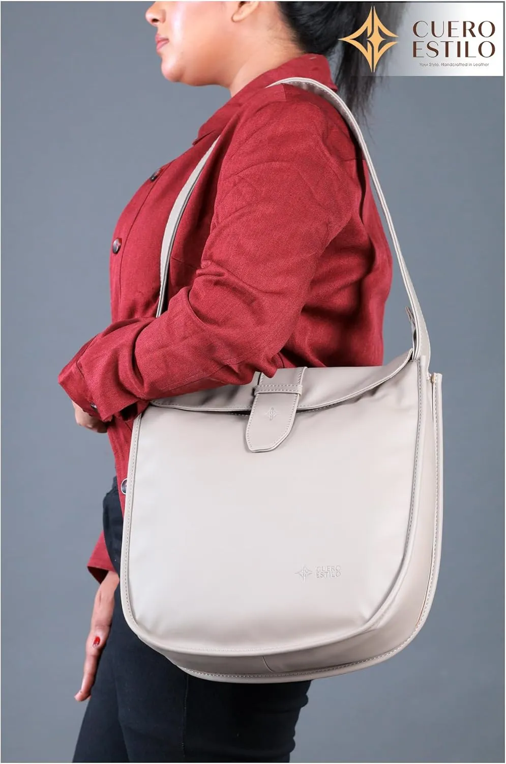 Vegan Leather Satchel for Women - Stylish & Lightweight HANDBAG with Flap Closure, Water-Resistant.