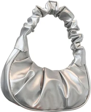 Verdusa Women's Ruched Leather Hobo Handbag Satchel Bag Mini Purse