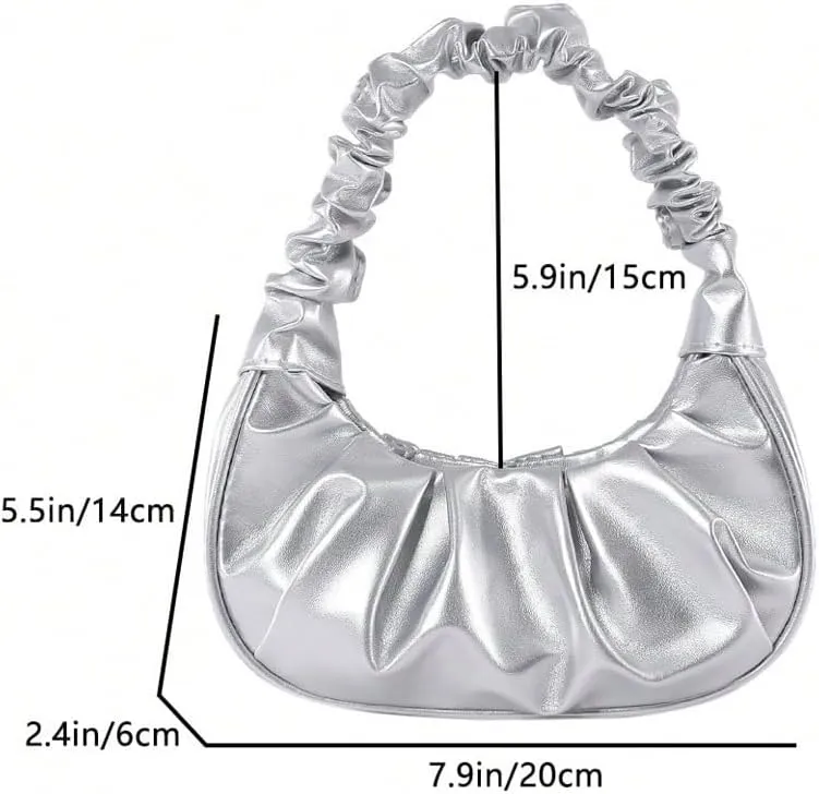 Verdusa Women's Ruched Leather Hobo Handbag Satchel Bag Mini Purse
