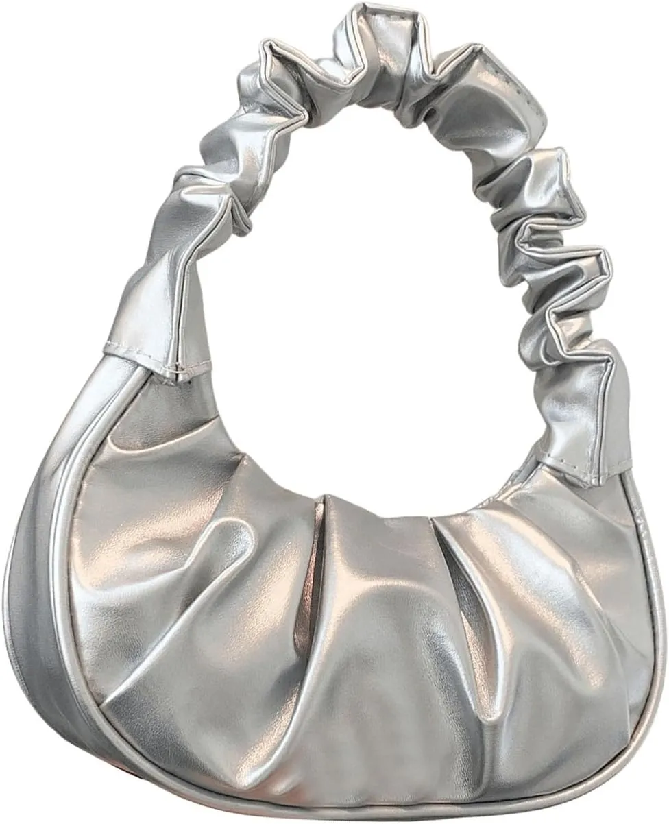 Verdusa Women's Ruched Leather Hobo Handbag Satchel Bag Mini Purse