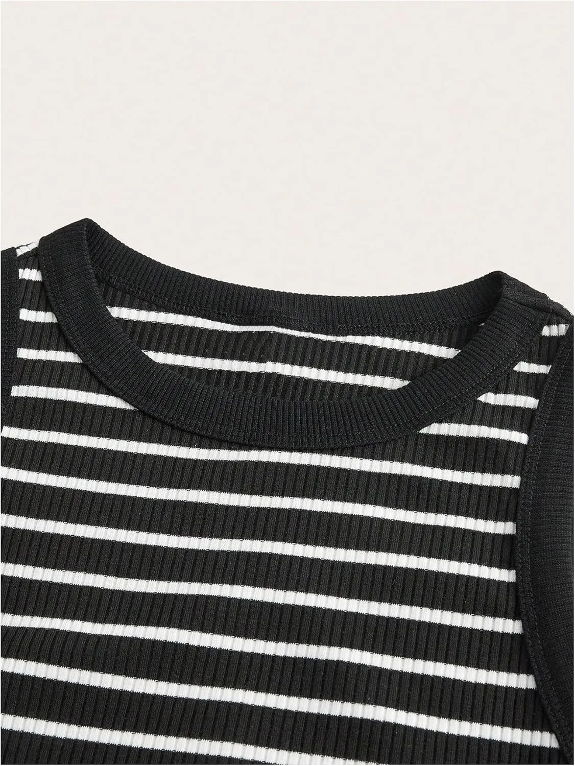 Verdusa Women's Striped Casual Dresses Sleeveless High Waist Bodycon Maxi Dress