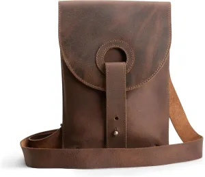 Vintage Crossbody Bag with Adjustable Shoulder Strap, Rustic Satchel, Travel Bag, Purse, Full Grain Leather, Handmade, Bourbon Brown
