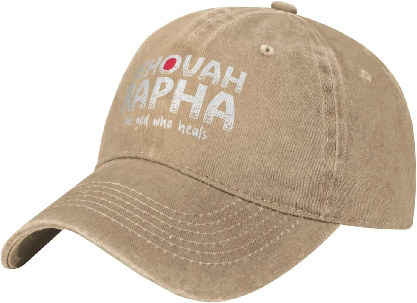 Vintage Jehovah Rapha The god who Heals Washed Cotton Baseball Cap,Original Adjustable Dad Hats,Black