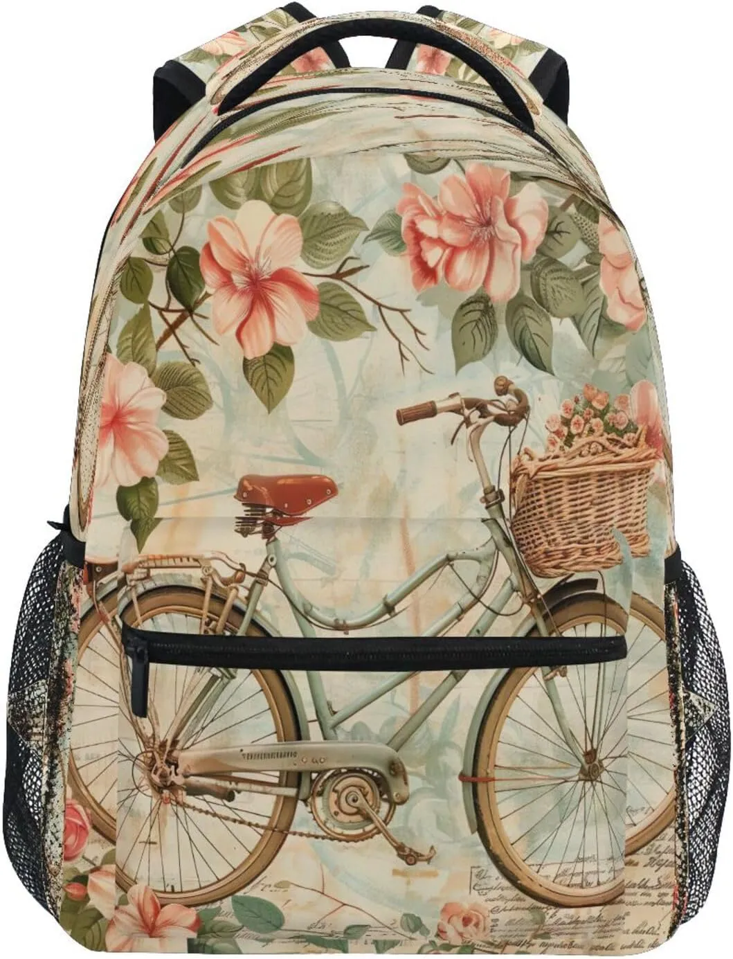 Vintage Scrapbook Paper Travel Waterproof Laptop Backpack College Casual Daypack Lightweight Sturdy Work Bag for Men & Women