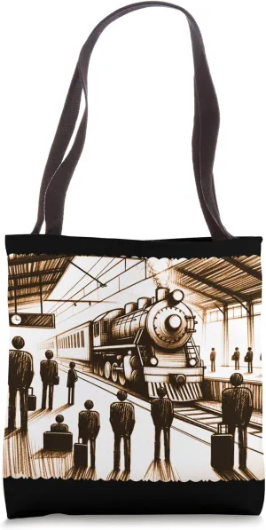 Vintage Train Departure: The Classic Station Farewell Tote Bag