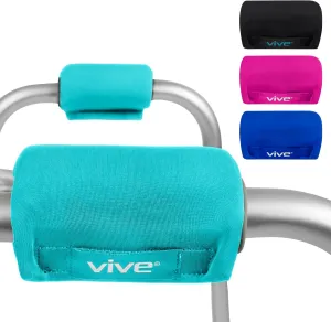 Vive Walker Handle Cushions - Padded Hand Covers - Soft Cushion Padding Medical for Folding Rolling Wheelchair, Rollator Handle, Senior, Elderly Grippers - Crutch Handle Pad Grips - Mobility Aid