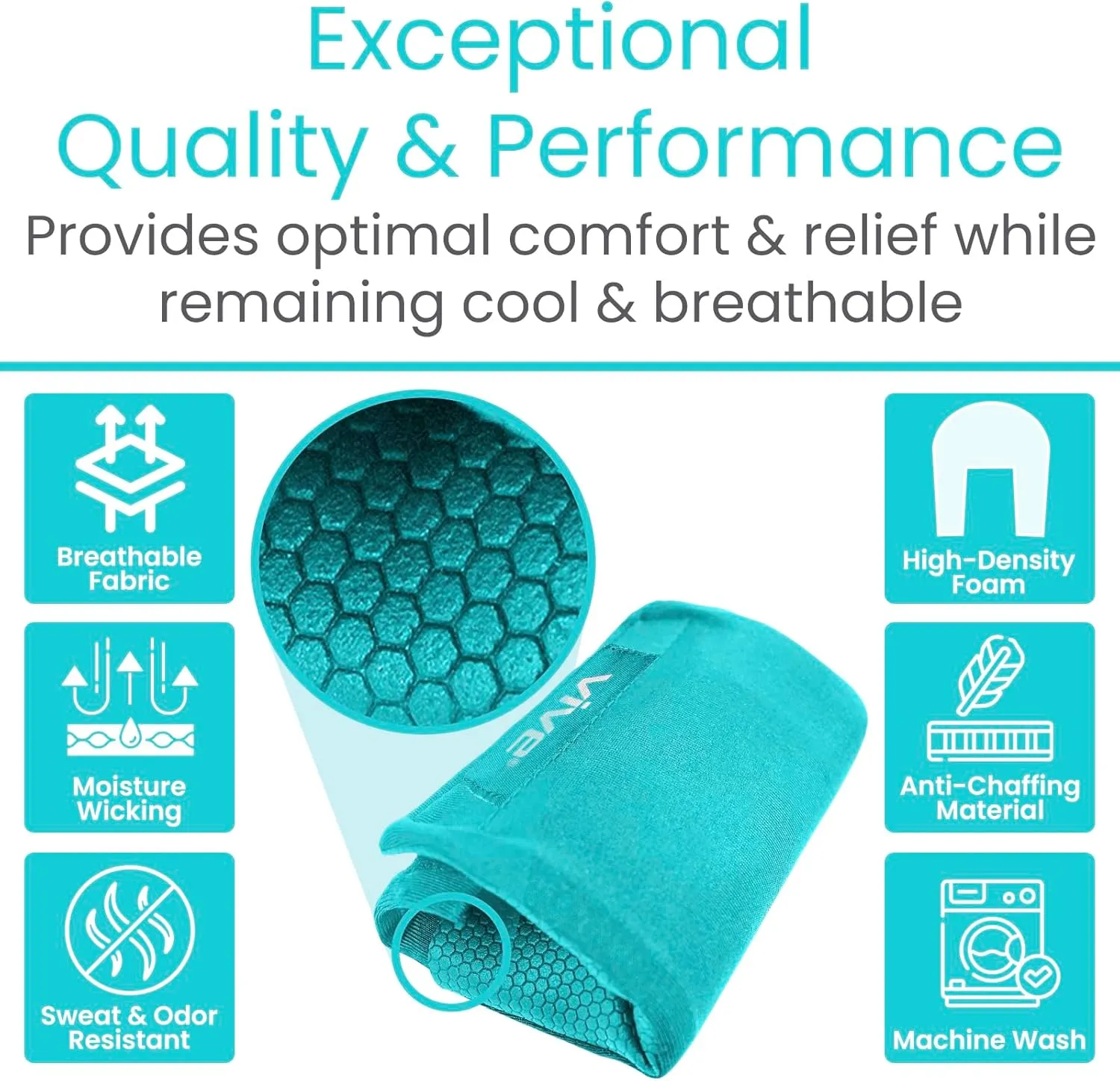 Vive Walker Handle Cushions - Padded Hand Covers - Soft Cushion Padding Medical for Folding Rolling Wheelchair, Rollator Handle, Senior, Elderly Grippers - Crutch Handle Pad Grips - Mobility Aid