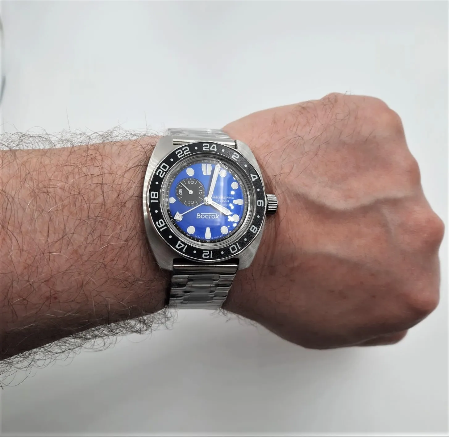 Vostok Original Mens Watch Amphibia 17035B GMT Mechanical Self-Winding Water Proof 200m