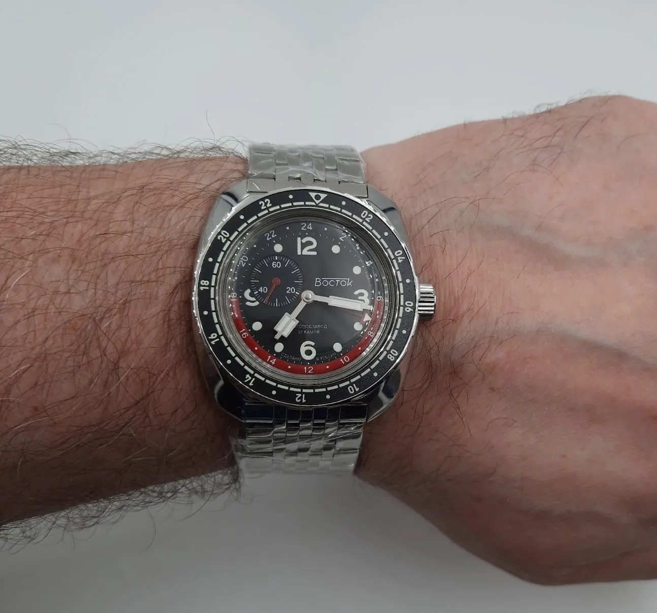 Vostok Original Mens Watch Amphibia 71070A GMT Mechanical Self-Winding Water Proof 200m