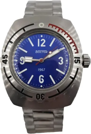 Vostok Original Mens Watch Amphibia 90081A Classic 1st Amphibia Design “1967” Mechanical Self-Winding Water Proof 200m