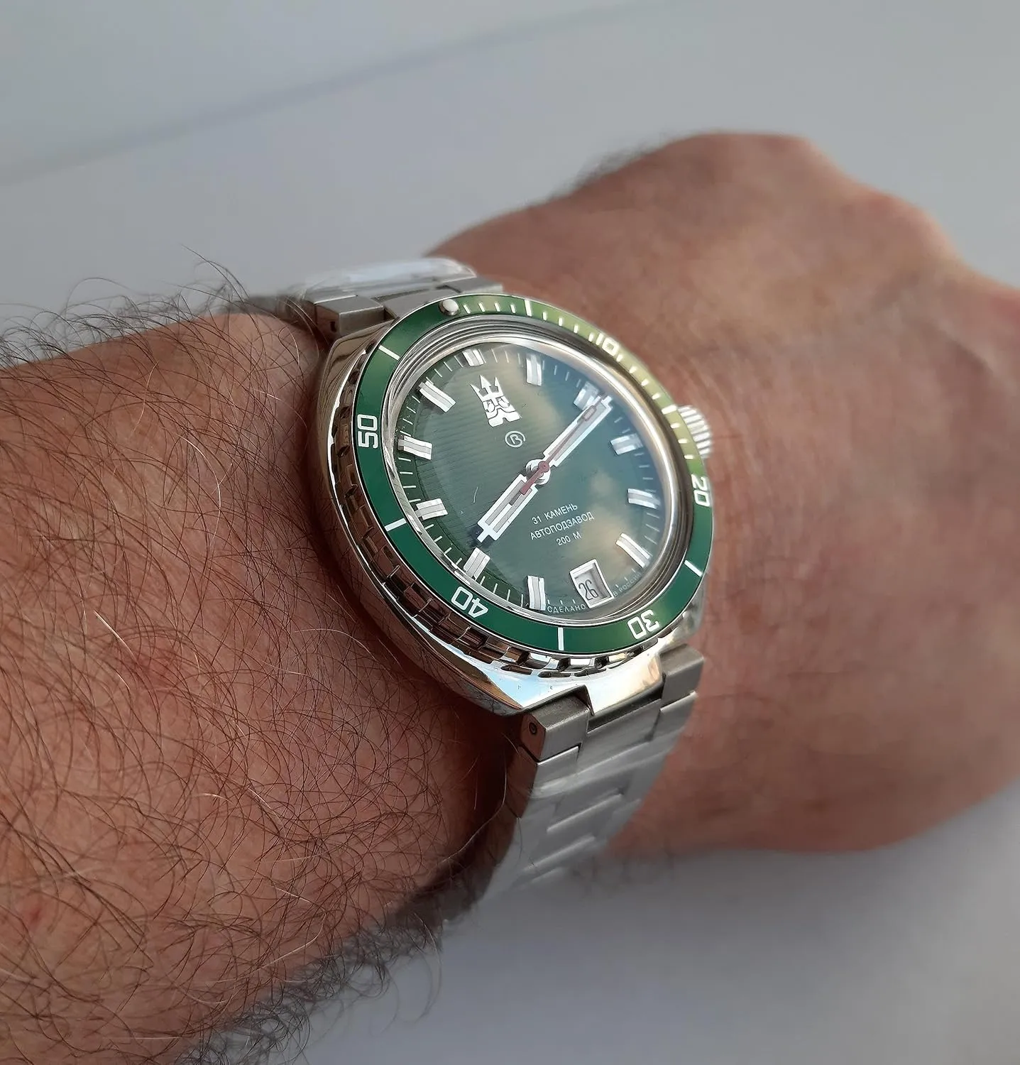 Vostok Original Mens Watch Amphibia Neptune 960896 Mechanical Self-Winding Water Proof 200 m