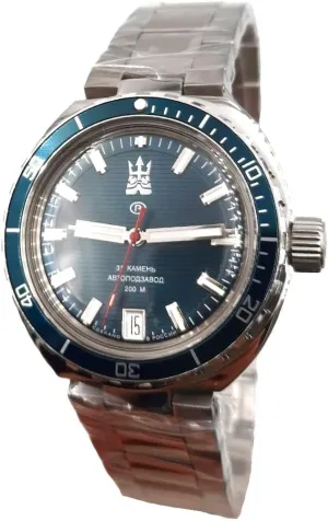 Vostok Original Mens Watch Amphibia Neptune 960897 Mechanical Self-Winding Water Proof 200m