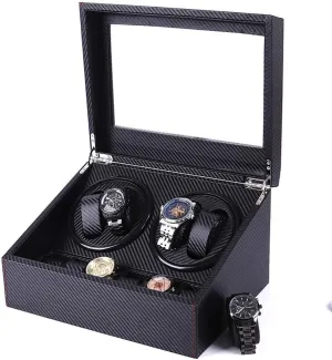 Watch Winder Automatic with Quiet Motor for All Automatic Mechanical Watches with Quiet Motor Ac Adapter Or Powered Black Watch Winder,Automatic Watch Winder Box for