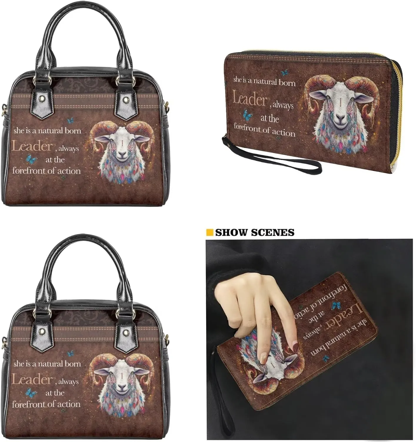 Waterproof Wallet and Purse Set Womens Satchel Purses and Handbags Top Handle Bag for Shopping
