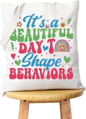 WCGXKO ABA Gifts ABA Therapist Behavior Therapist Gift ABA Therapist Shopping Bag Tote Bag