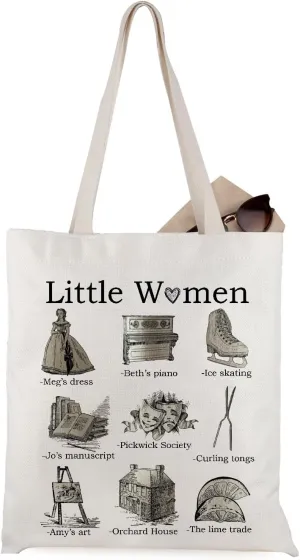 WCGXKO Book Lover Gift Cottagecore Jo Meg Beth Amy March Sisters Orchard House Book Fandom Merch Tote Bag