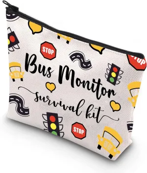 WCGXKO Bus Monitor Survival Kit Zipper Pouch Makeup Bag