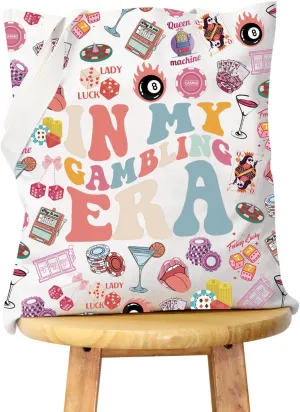 WCGXKO Casino Lover Gift Playing Slot Lucky Gambling Gambler Pouch In My Gambling Era Shopping Bag Tote Bag