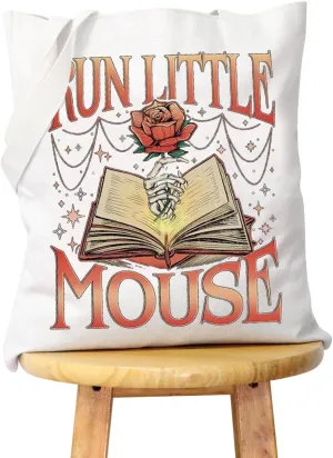 WCGXKO Dark Romance Gift Run Little Mouse Canvas Shopping Bag Tote Bag
