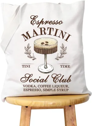 WCGXKO Espresso Martini Gift Espresso Martini Bachelor Bachelorette Party Zipper Pouch Makeup Bag (SYRUP tote)