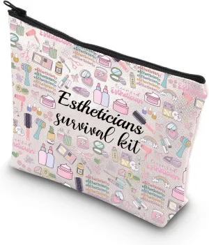 WCGXKO Estheticians Survival Kit Zipper Pouch Makeup Bag Gift for Beautician Beauty Artist (Esthetician se)