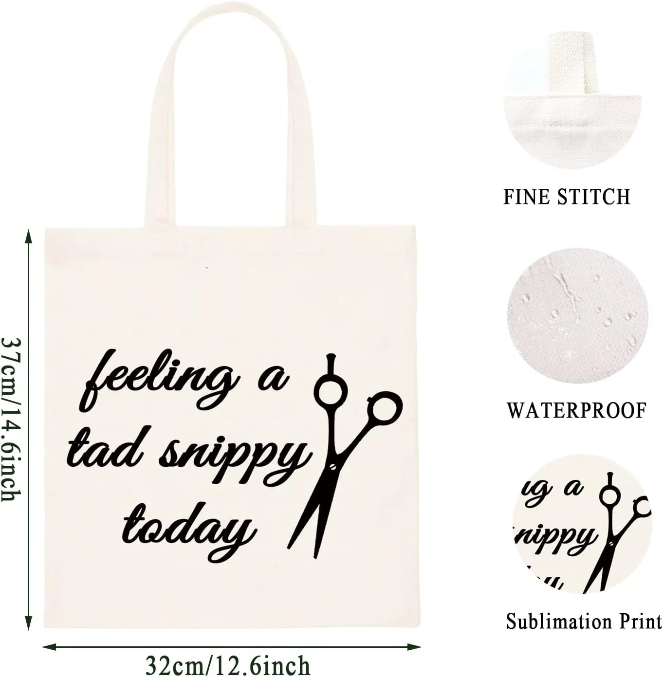WCGXKO Funny Hairdresser Gift Cosmetology Graduation Gift Feeling A Tad Snippy Today Hairstylist Supplies (Feeling a tad snippy today tote)