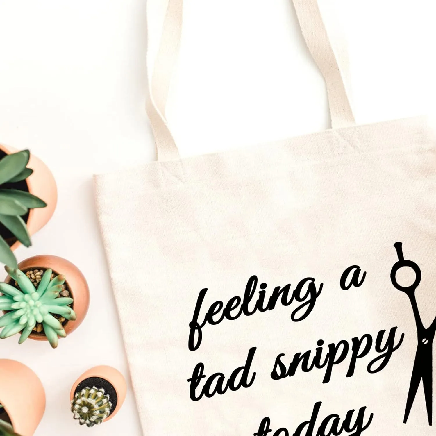 WCGXKO Funny Hairdresser Gift Cosmetology Graduation Gift Feeling A Tad Snippy Today Hairstylist Supplies (Feeling a tad snippy today tote)