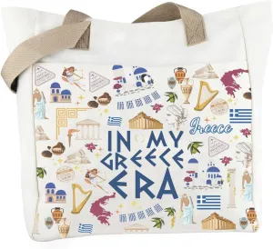 WCGXKO Greece Era Tote Bag With Greek Flag - Travel & Vacation Gift