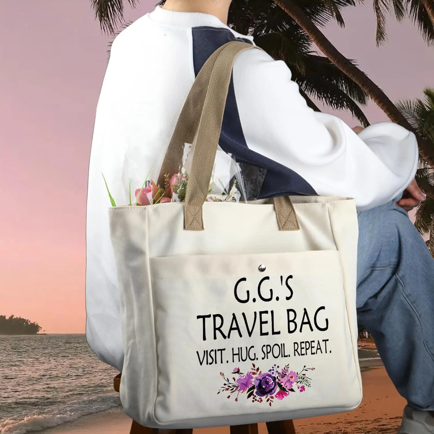WCGXKO Mother’s Day Gift Grandma Birthday Gift Mother’s Day Merchandise Tote Bag Travel Bag For Grandma
