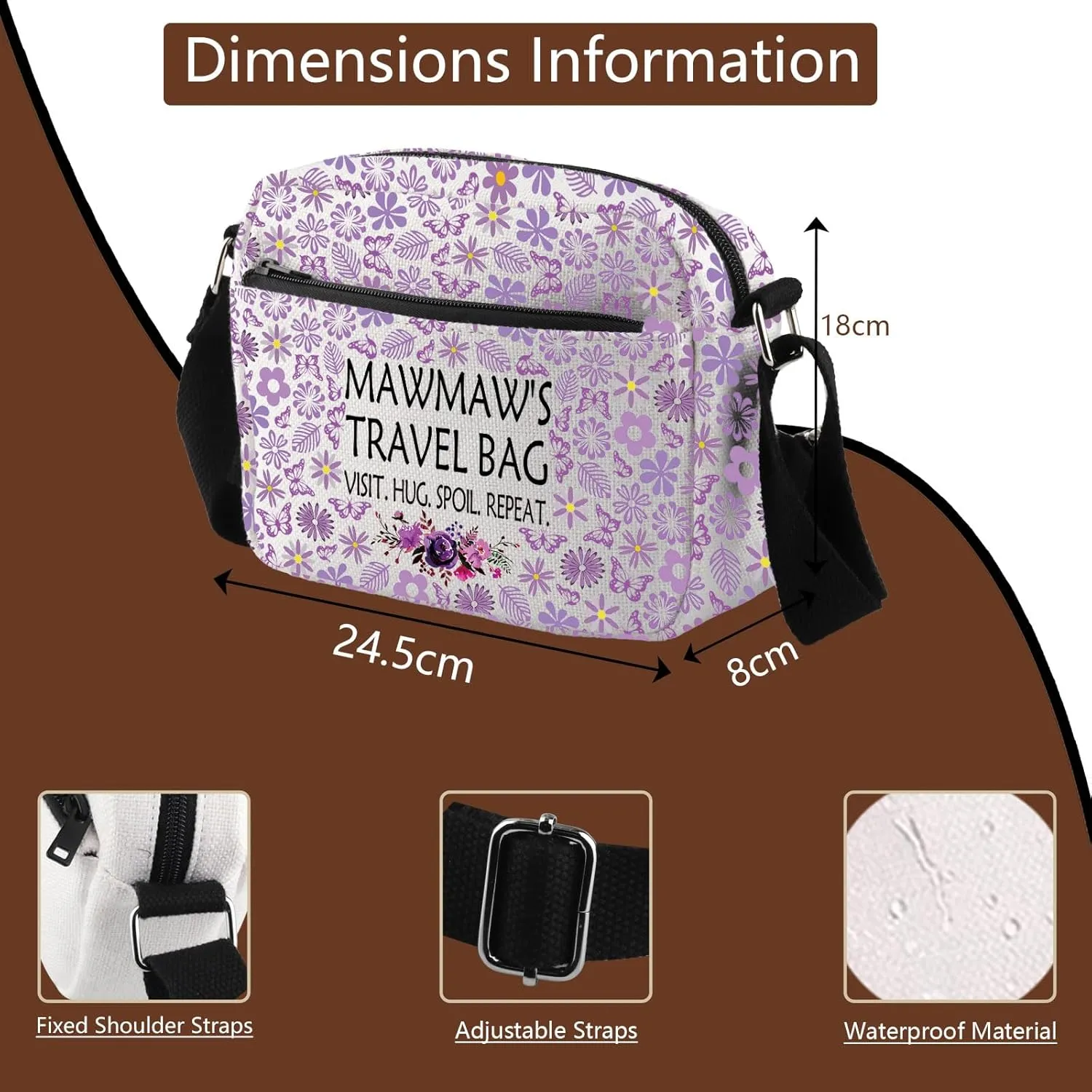 WCGXKO Mother’s Day Gift Grandma Birthday Gift Mother’s Day Merchandise Tote Bag Travel Bag For Grandma