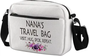 WCGXKO Mother’s Day Gift Grandma Birthday Gift Mother’s Day MerchandiseZipper Canvas Crossbody Bag For Grandma