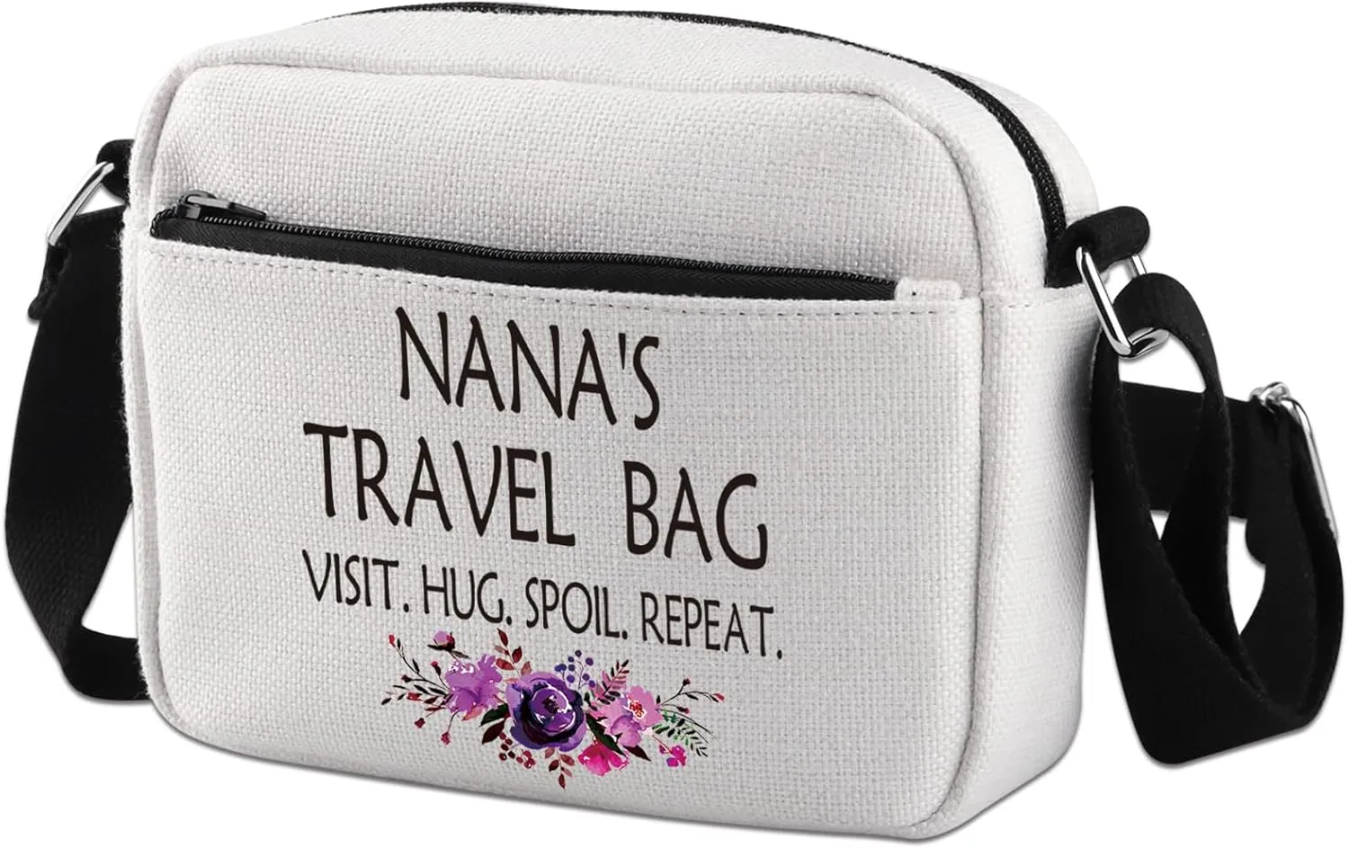 WCGXKO Mother’s Day Gift Grandma Birthday Gift Mother’s Day MerchandiseZipper Canvas Crossbody Bag For Grandma
