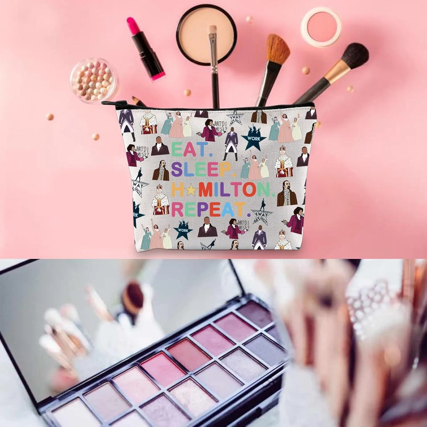 WCGXKO Musical Lover Gift Musical Character Zipper Pouch Makeup Bag (SLEEP HA)