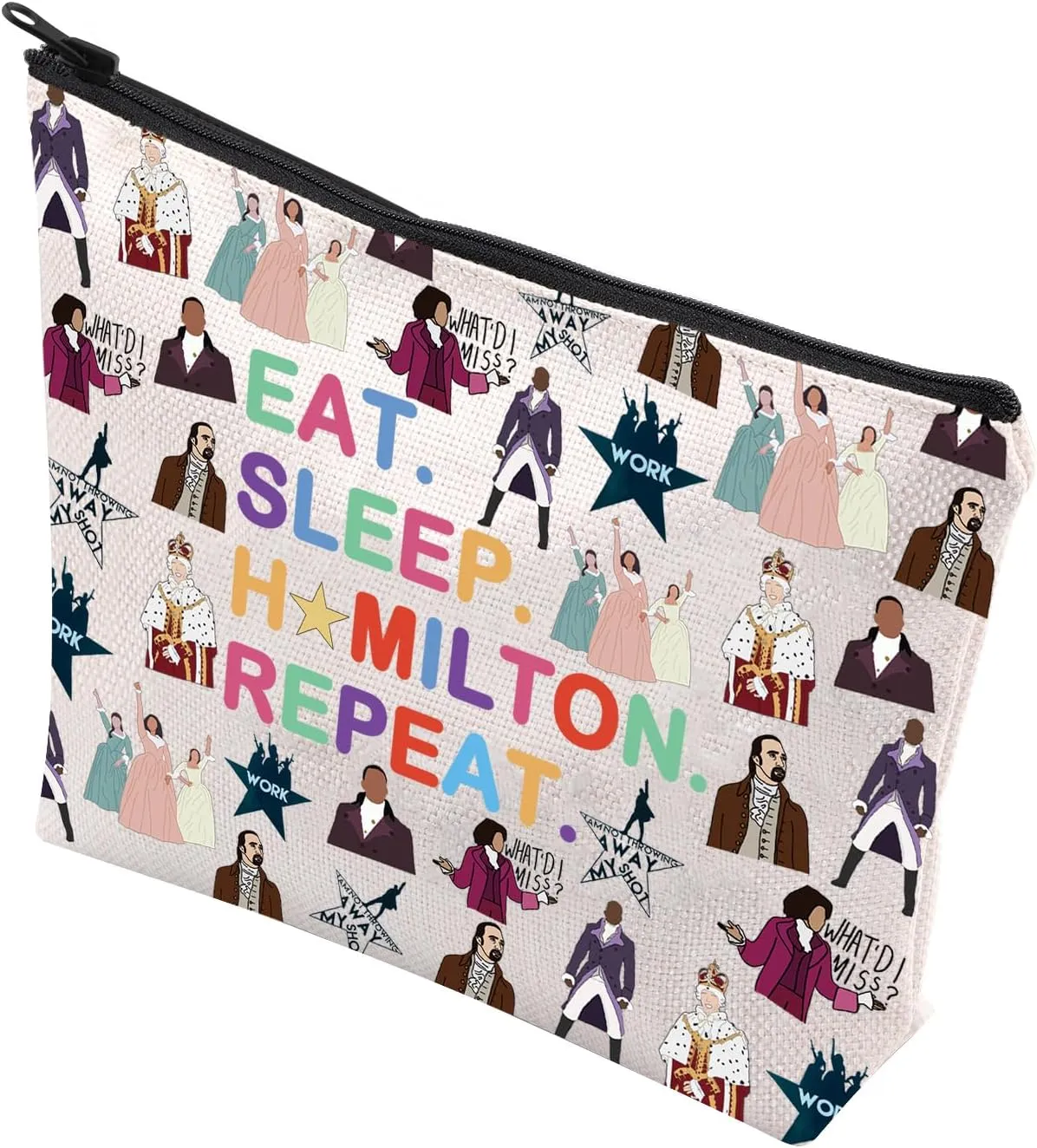 WCGXKO Musical Lover Gift Musical Character Zipper Pouch Makeup Bag (SLEEP HA)