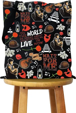 WCGXKO Musicals Gift Theatre Nerd Gift Accessories Bag Musicals Inspired Gift Wait For Me Tote Bag(for me tote)