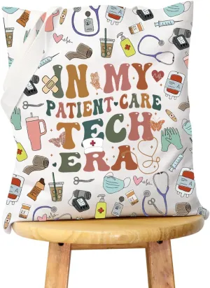 WCGXKO PCT Merchandise Patient Care Tech Gift PCT Nurse Appreciation In My Patient Care Tech Era Canvas Shopping Bag Tote Bag