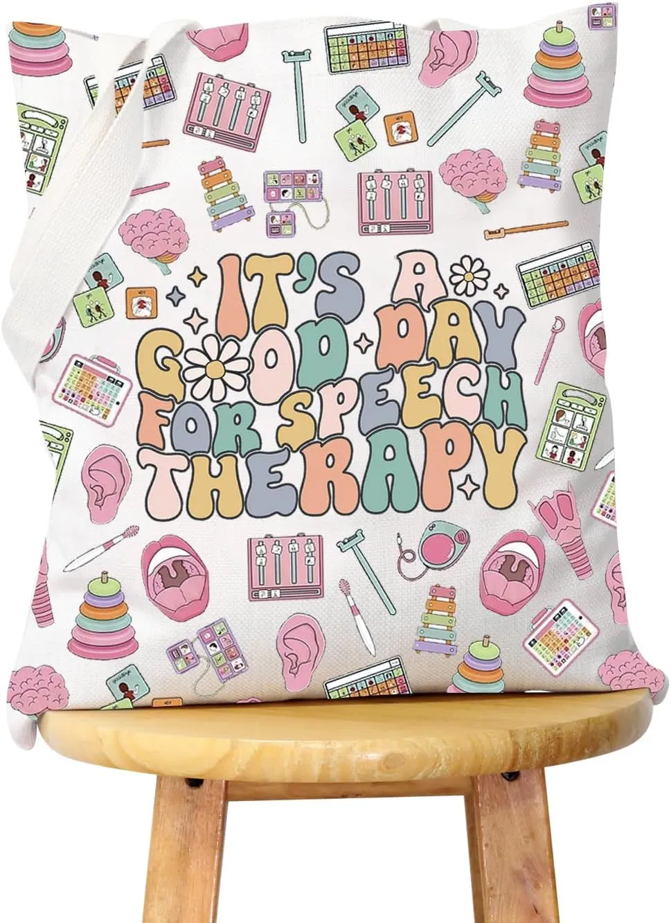 WCGXKO SLP Gift Speech Therapy Gift It's A Good Day For Speech Therapy Shopping Bag Tote Bag