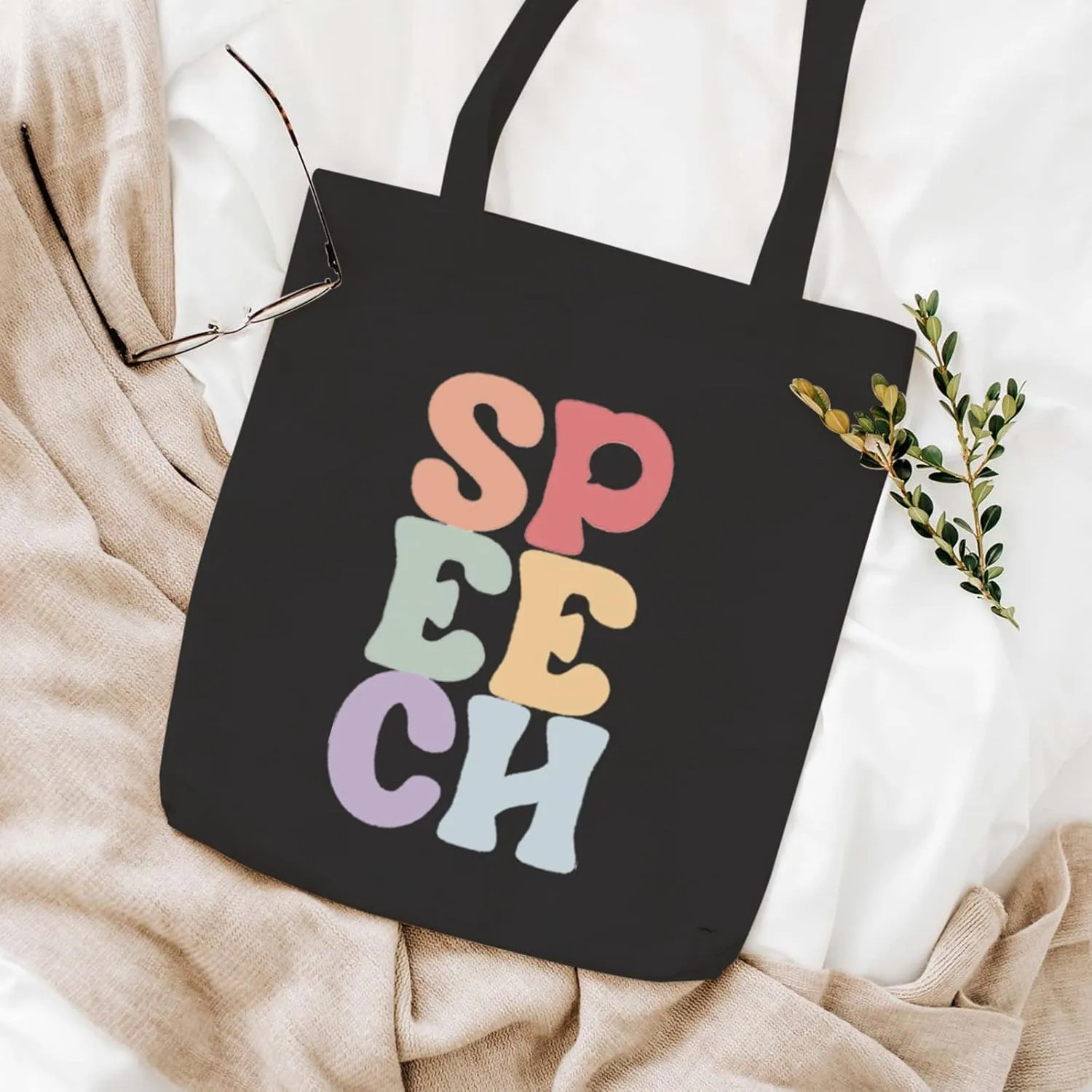 WCGXKO Speech Therapist Gift SPPECH Tote Bag For SLP Speech Therapy Student SLP Graduation Gift