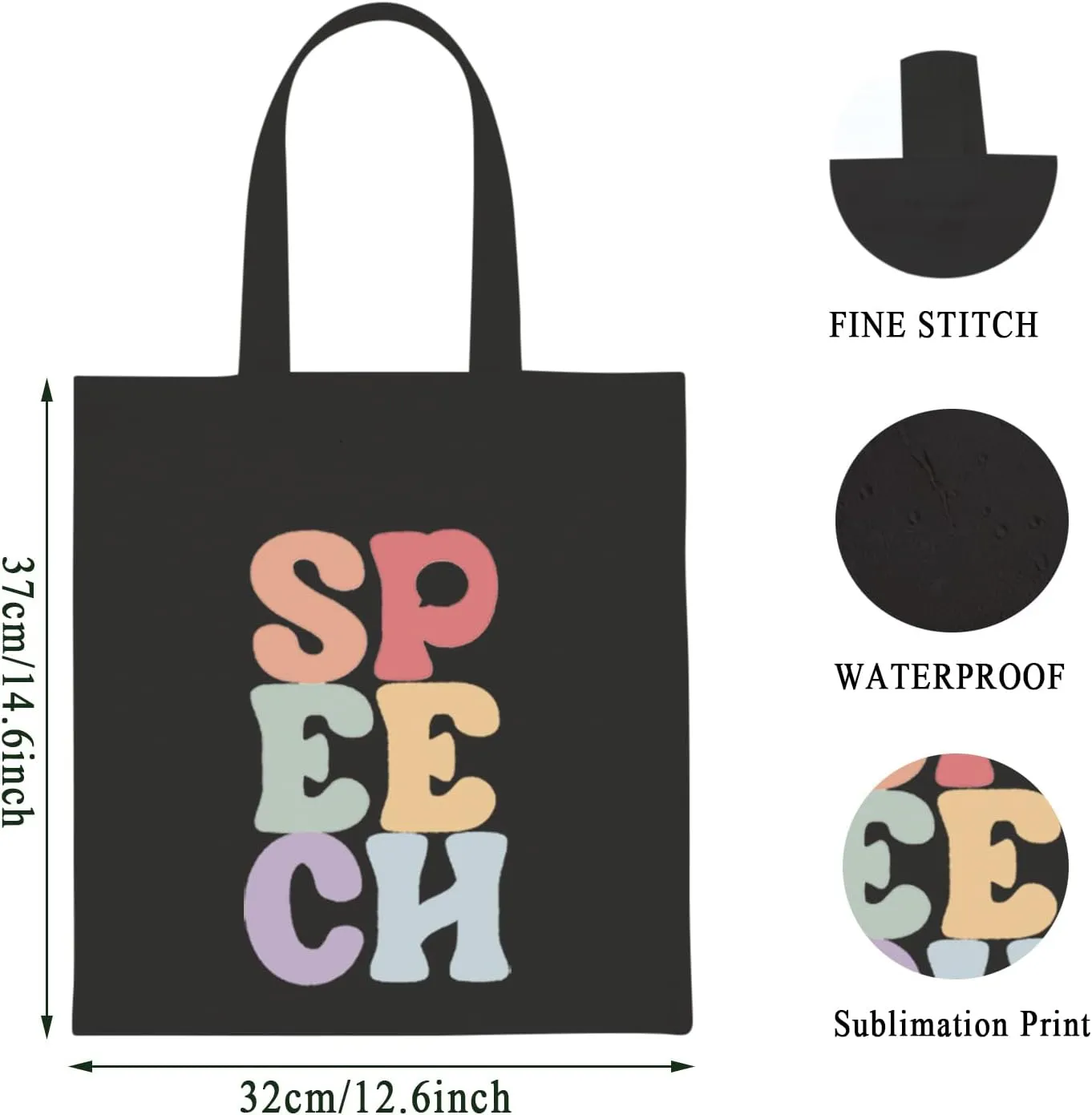 WCGXKO Speech Therapist Gift SPPECH Tote Bag For SLP Speech Therapy Student SLP Graduation Gift