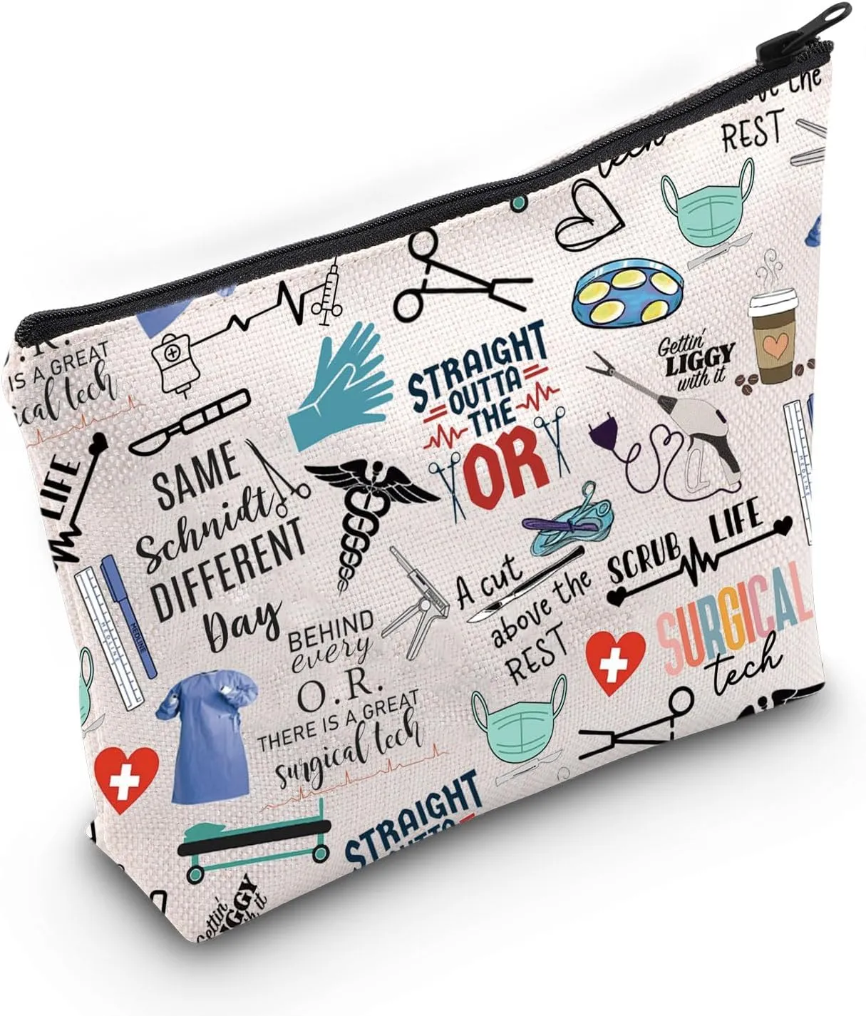 WCGXKO Surgical Tech Merch National Surgical Technologists Week Surgical Canvas Makeup Bag