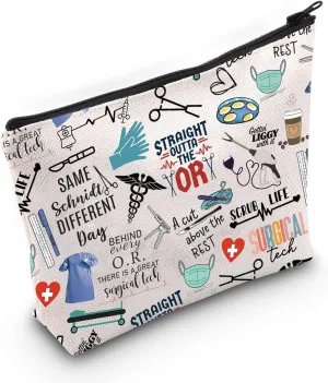 WCGXKO Surgical Tech Merch National Surgical Technologists Week Surgical Canvas Makeup Bag