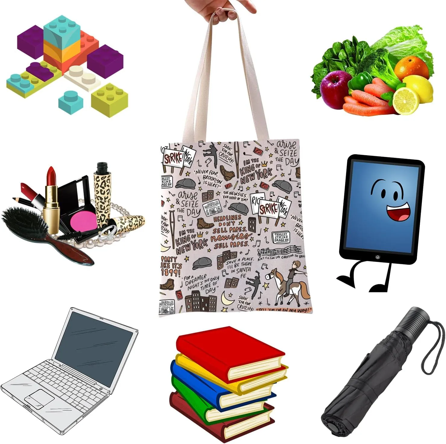 WCGXKO Theatre Lover Gift Musical Gift Musical Theater Zipper Pouch Makeup Bag (The Day tote)