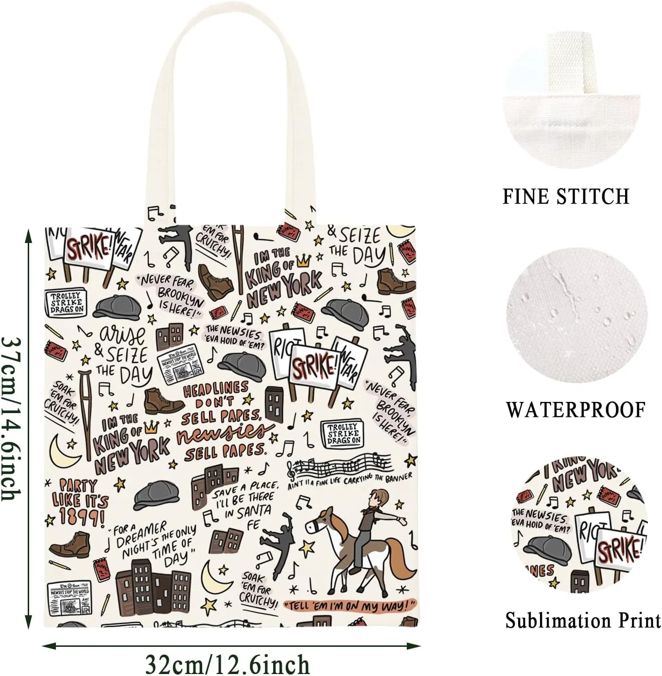 WCGXKO Theatre Lover Gift Musical Gift Musical Theater Zipper Pouch Makeup Bag (The Day tote)