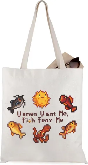 WCGXKO Valley Video Game Gamer Tote Bag for Women - Fear Me Gaming Lover Gift