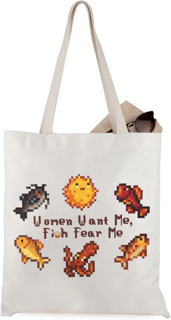 WCGXKO Valley Video Game Gamer Tote Bag for Women - Fear Me Gaming Lover Gift
