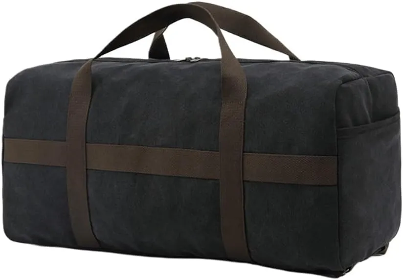 Weekender Bag Vintage Canvas Duffle With Suitcase Handle Sleeve Adjustable Shoulder Strap Business