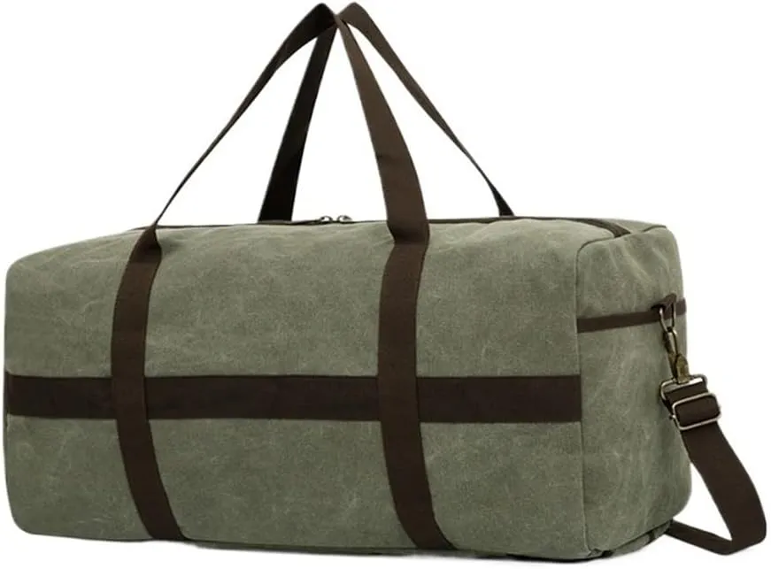 Weekender Bag Vintage Canvas Duffle With Suitcase Handle Sleeve Adjustable Shoulder Strap Business