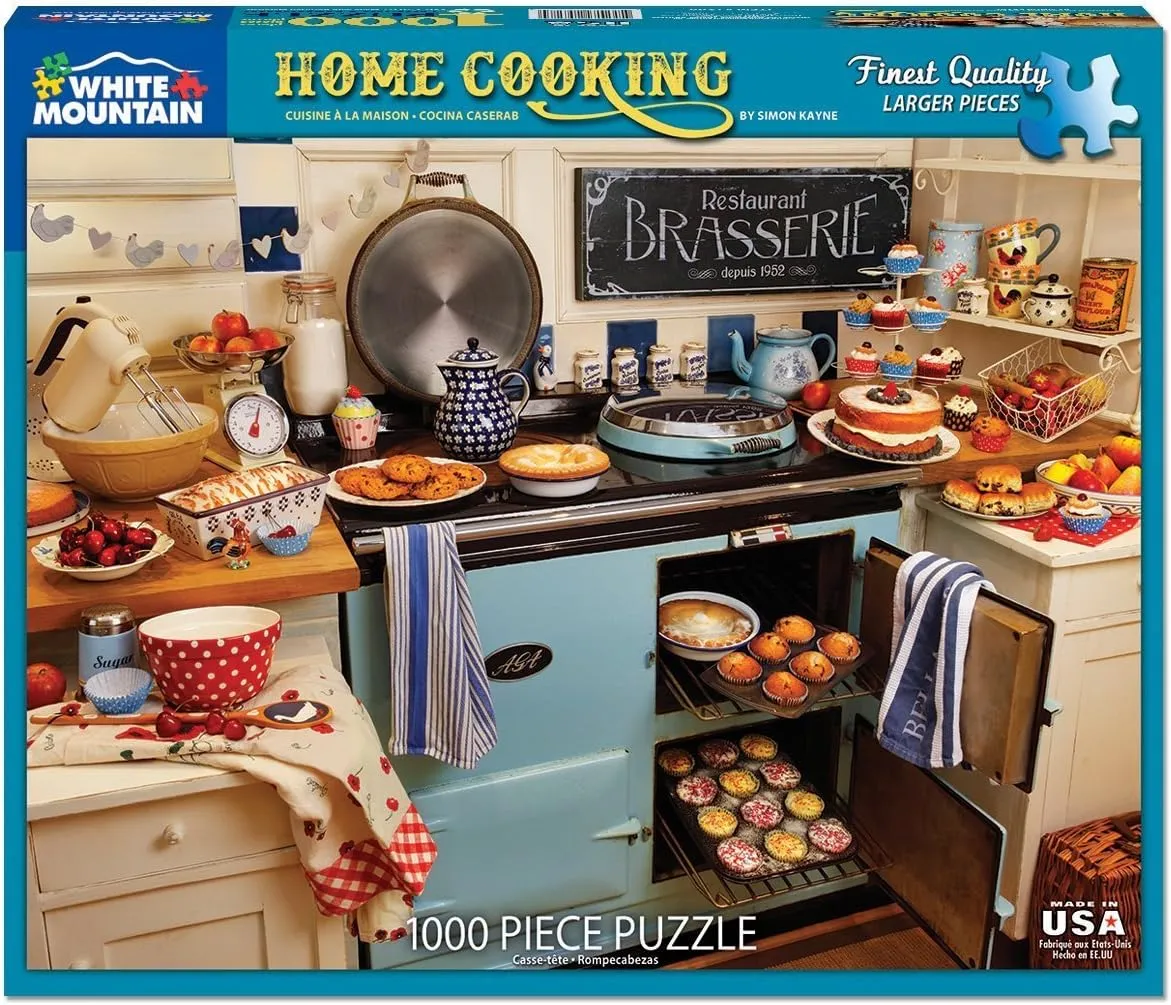 White Mountain Puzzles Home Cooking - 1000 Piece Jigsaw Puzzle Includes Cardboard For 144 months to 1188 months