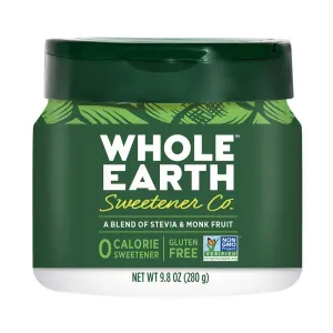WHOLE EARTH Stevia & Monk Fruit Plant-Based Sweetener, 9.8 Ounce Jar