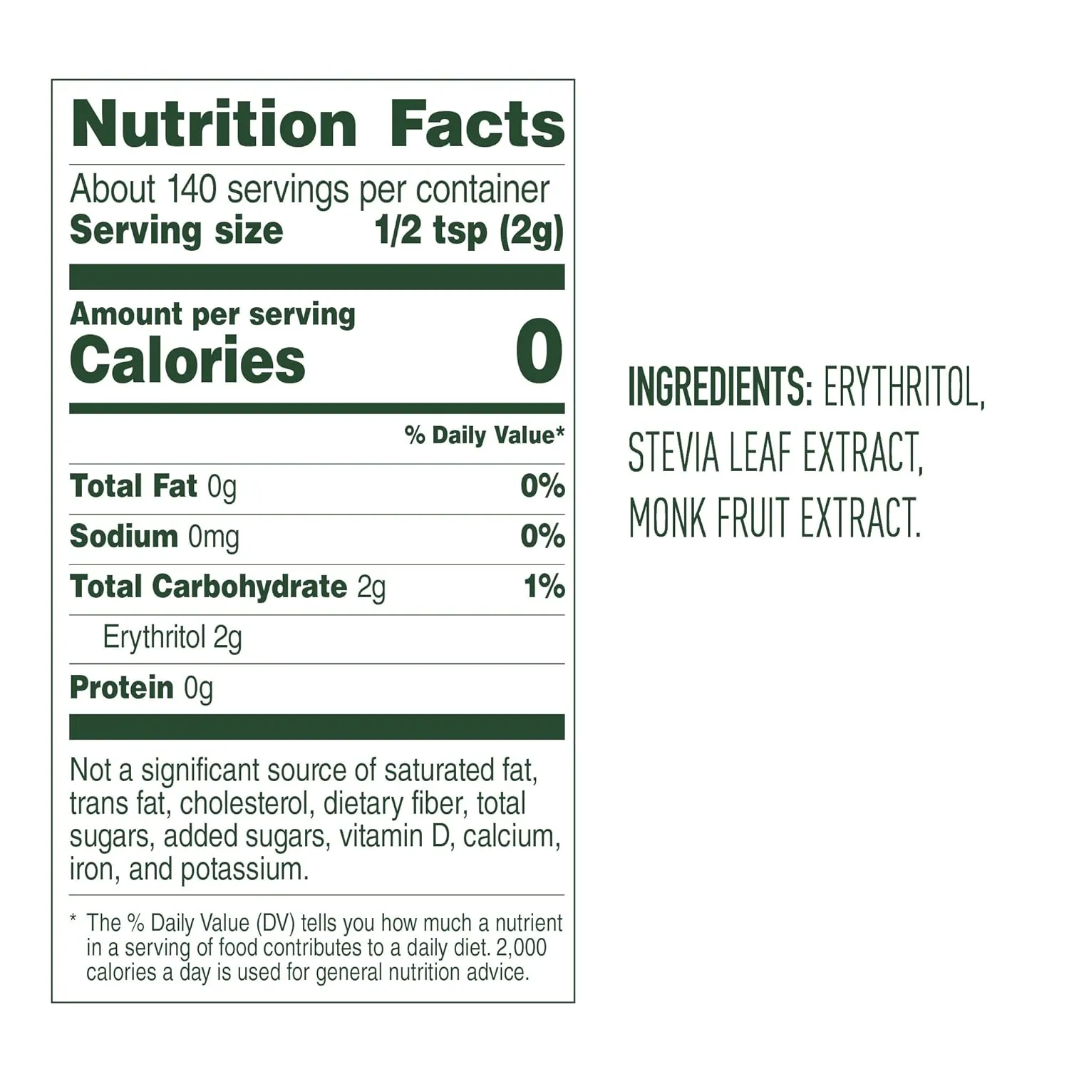 WHOLE EARTH Stevia & Monk Fruit Plant-Based Sweetener, 9.8 Ounce Jar